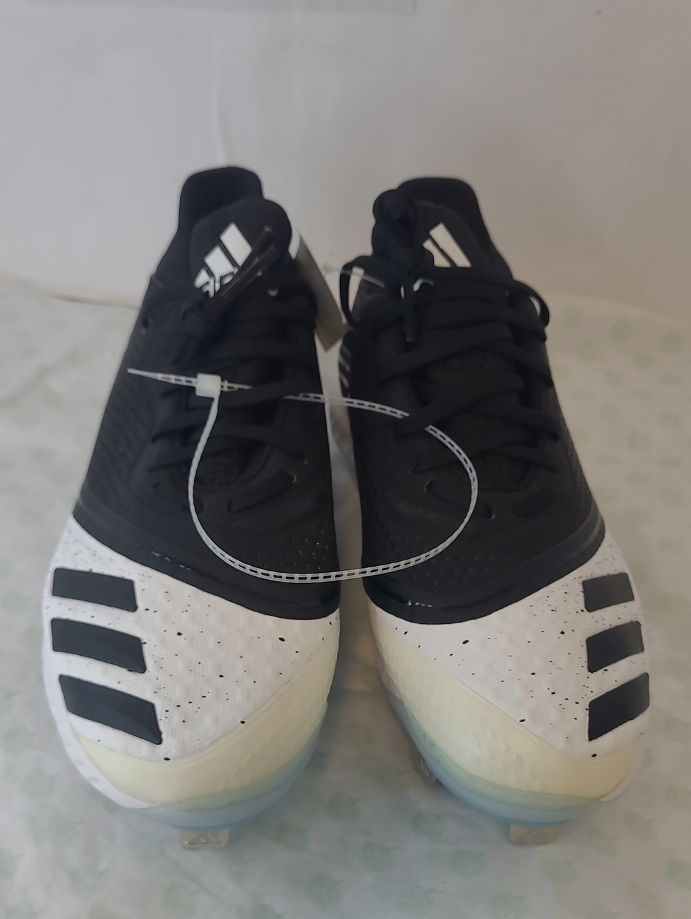 Adidas Women's Icon V Bounce Baseball Cleats in Core Black and White